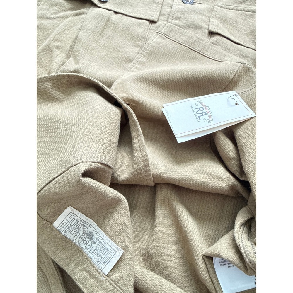 RRL Double RL Dobby Graphic Overshirt Military Stencil Tan Sanforized Jacket M - Picture 8 of 12